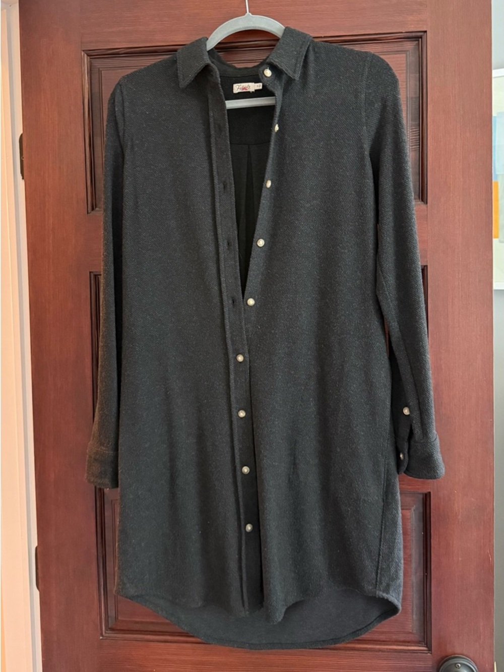 Faherty Legends shirt dress is black/charcoal size S